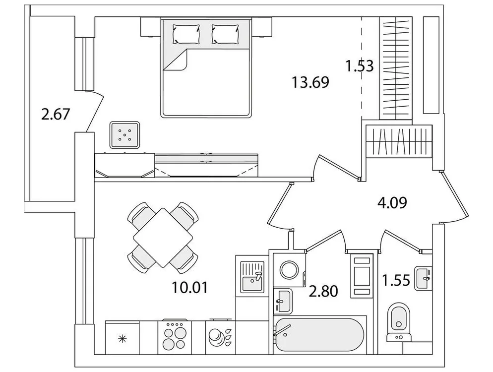 Продается 1-комнатная квартира, 35 м² - Фото 1