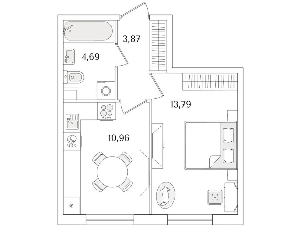 Продается 1-комнатная квартира, 33,3 м² - Фото 1