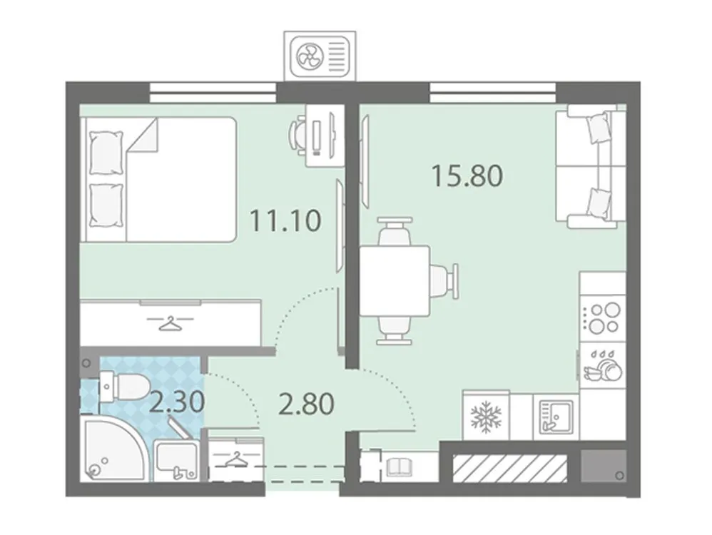 Продается 1-комнатная квартира, 32 м² - Фото 1