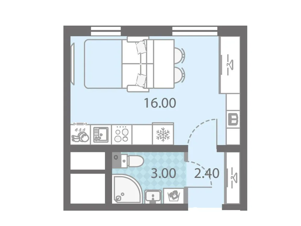 Продается студия, 21,4 м² - Фото 1