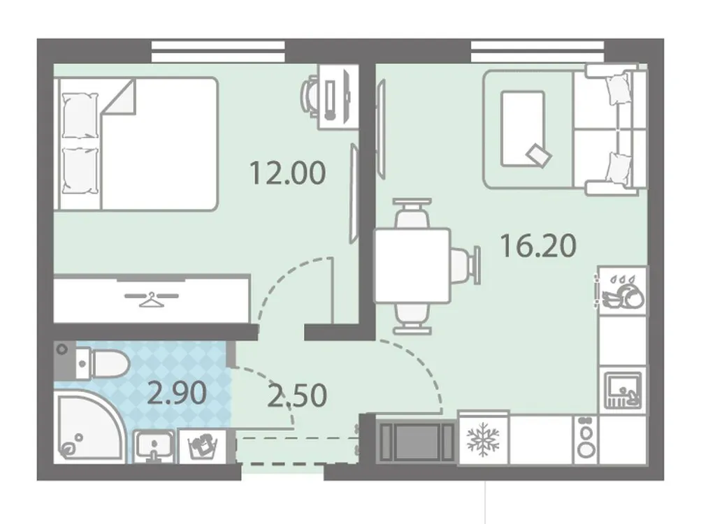 Продается 1-комнатная квартира, 33 м² - Фото 1