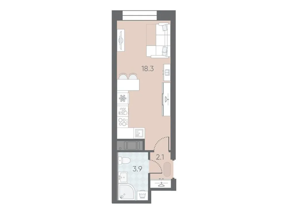 Продается студия, 25,2 м² - Фото 1