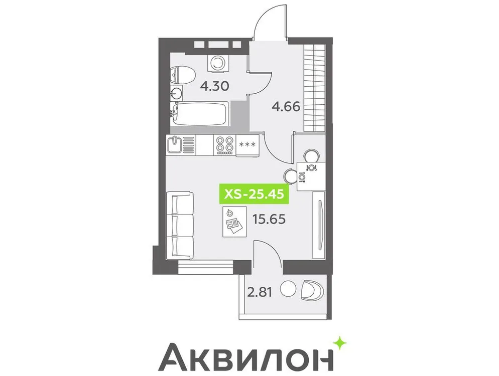 Продается студия, 25,8 м² - Фото 1