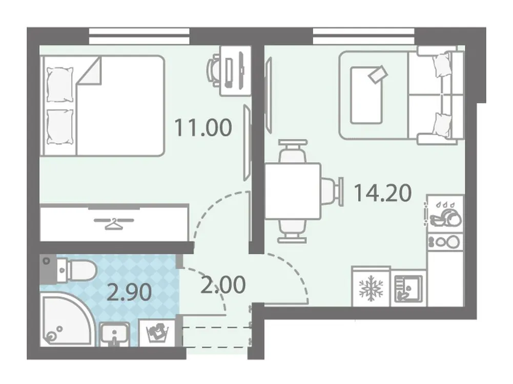 Продается 1-комнатная квартира, 29,6 м² - Фото 1