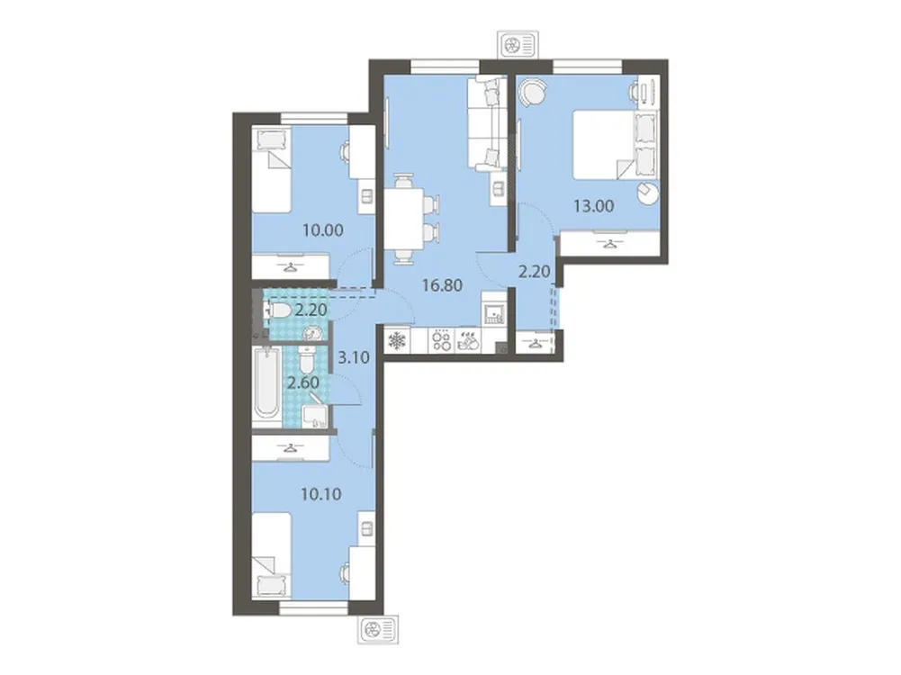 Продается 3-комнатная квартира, 60 м² - Фото 1