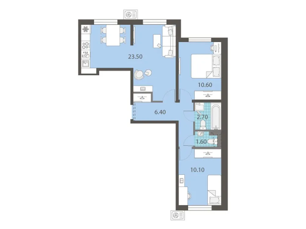 Продается 3-комнатная квартира, 54,9 м² - Фото 1