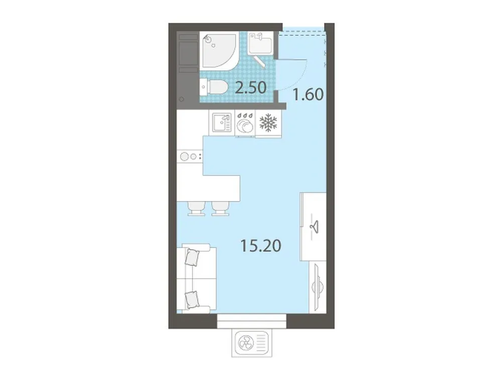 Продается студия, 19,3 м² - Фото 1
