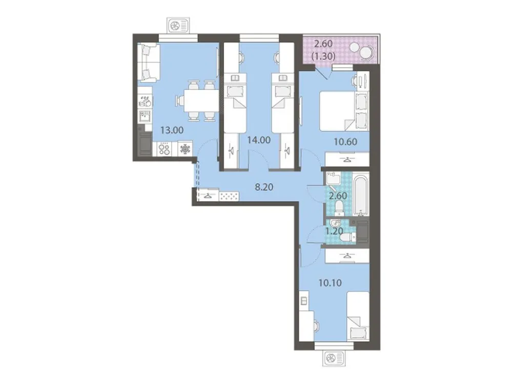 Продается 3-комнатная квартира, 61 м² - Фото 1