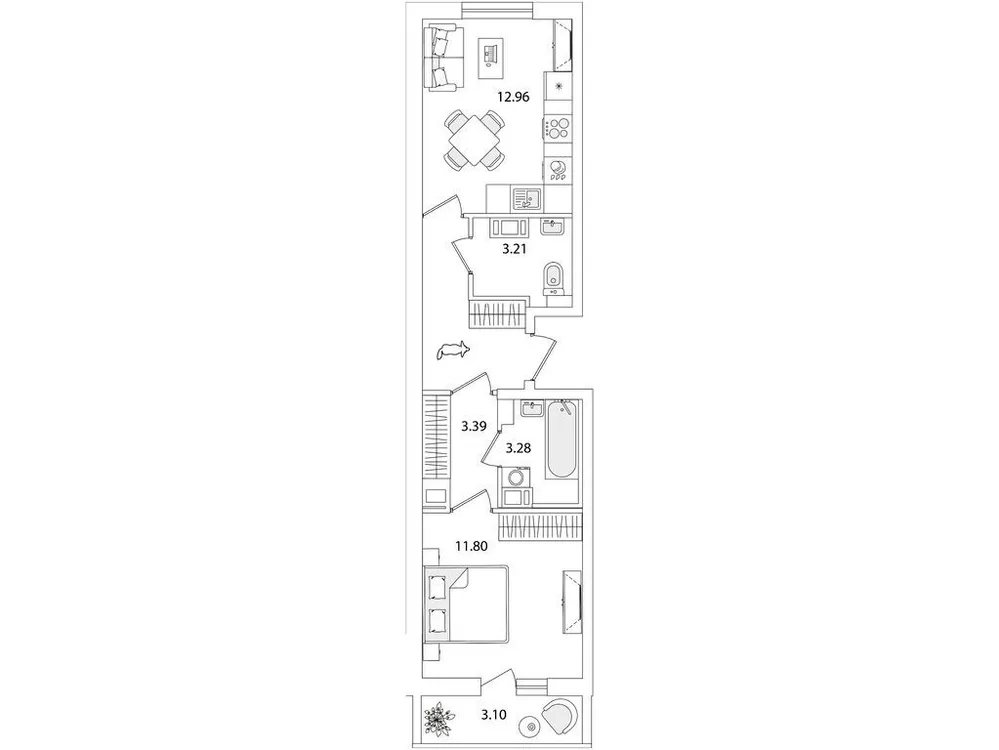 Продается 1-комнатная квартира, 41,8 м² - Фото 1