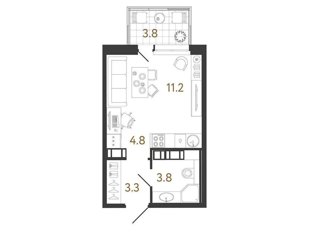 Продается студия, 23,3 м² - Фото 1