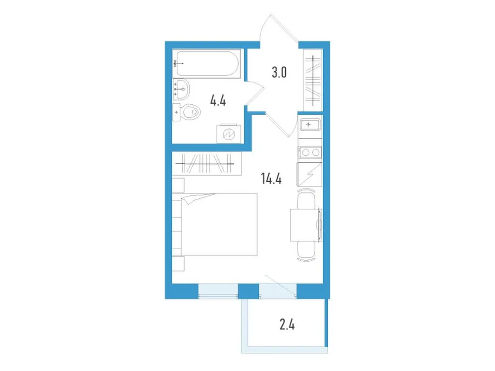 Продается студия, 22,5 м² - Фото 2