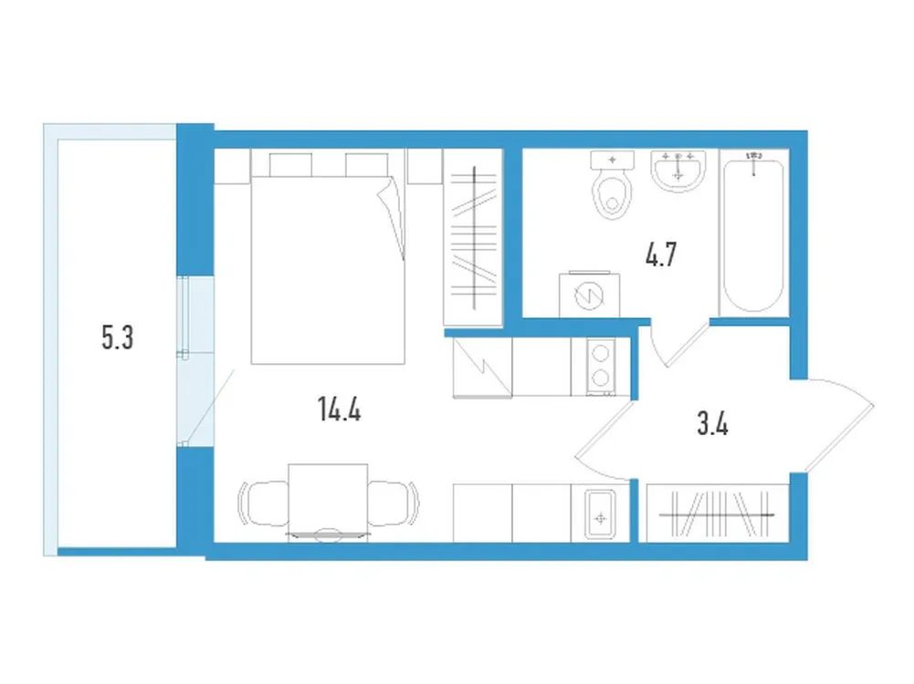 Продается студия, 24,1 м² - Фото 2