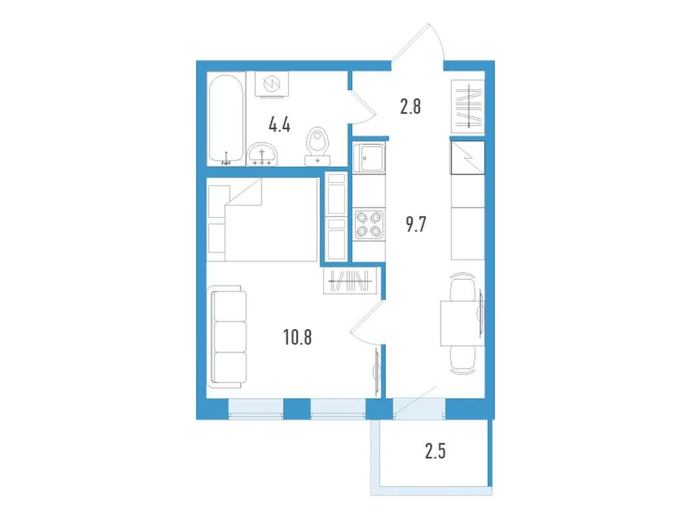 Продается 1-комнатная квартира, 28,5 м² - Фото 2