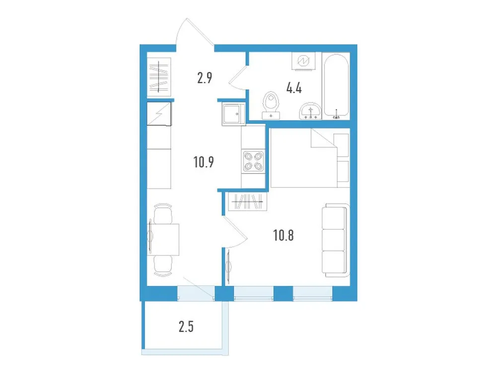Продается 1-комнатная квартира, 29,8 м² - Фото 2