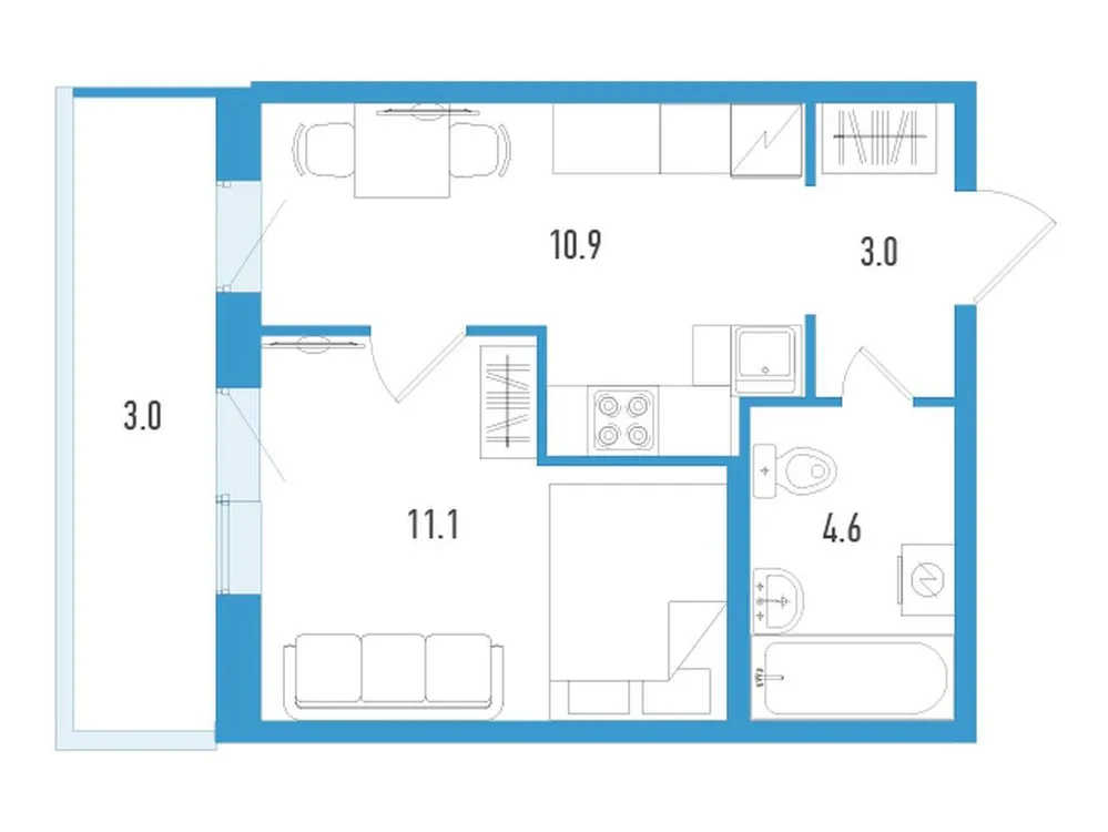 Продается 1-комнатная квартира, 31,6 м² - Фото 2