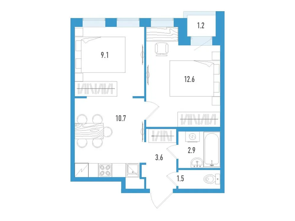 Продается 2-комнатная квартира, 41 м² - Фото 2