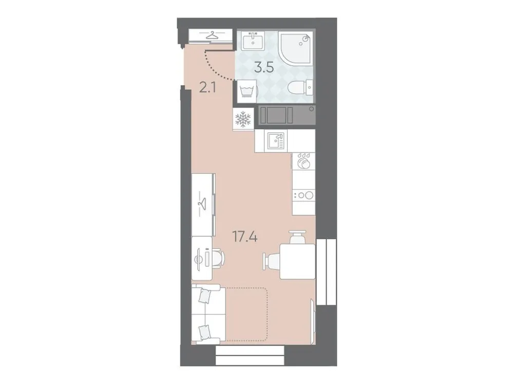Продается студия, 23,8 м² - Фото 1