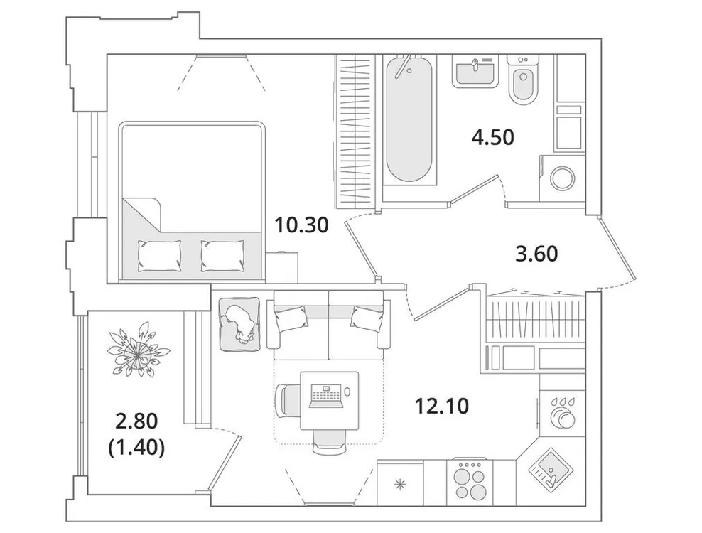 Продается 1-комнатная квартира, 31,9 м² - Фото 1
