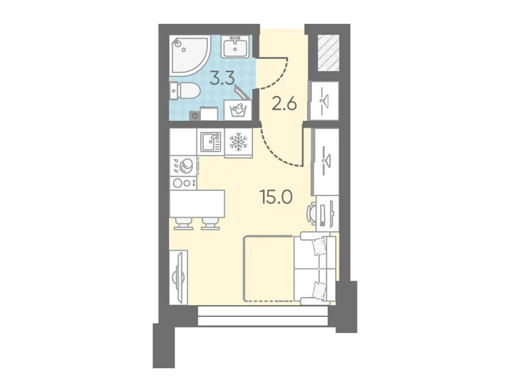 Продается студия, 20,9 м² - Фото 1