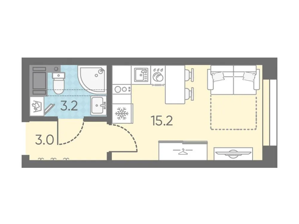 Продается студия, 21,4 м² - Фото 1
