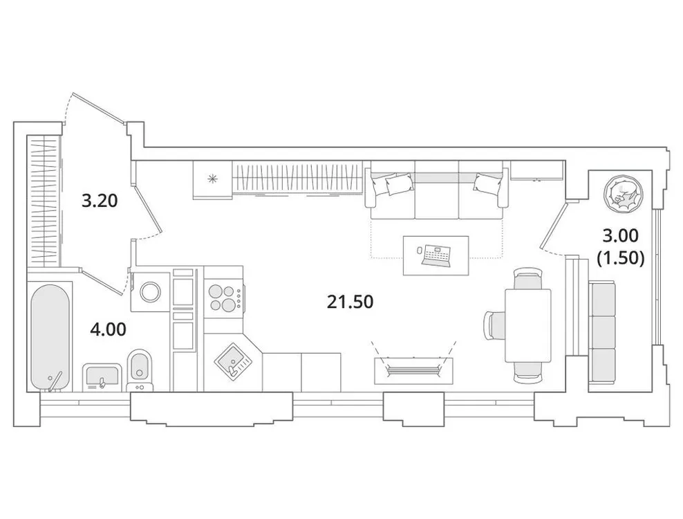 Продается студия, 30 м² - Фото 1