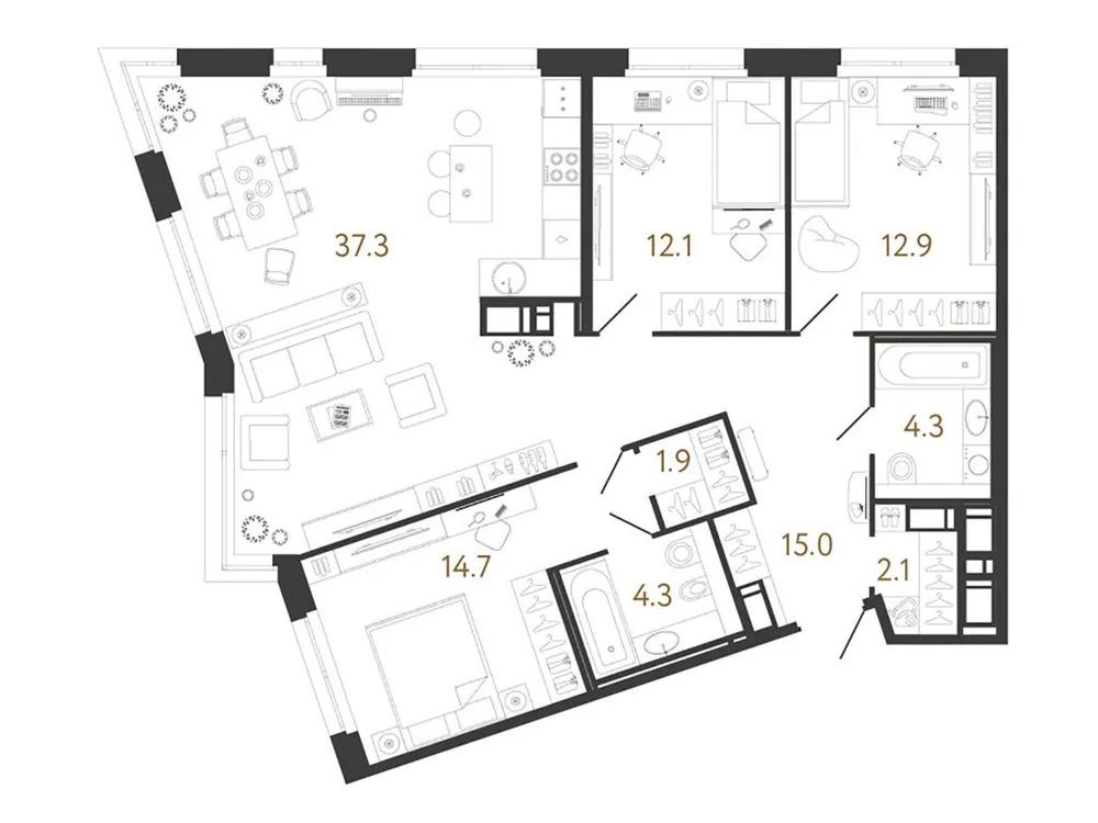 Продается 3-комнатная квартира, 104,6 м² - Фото 1