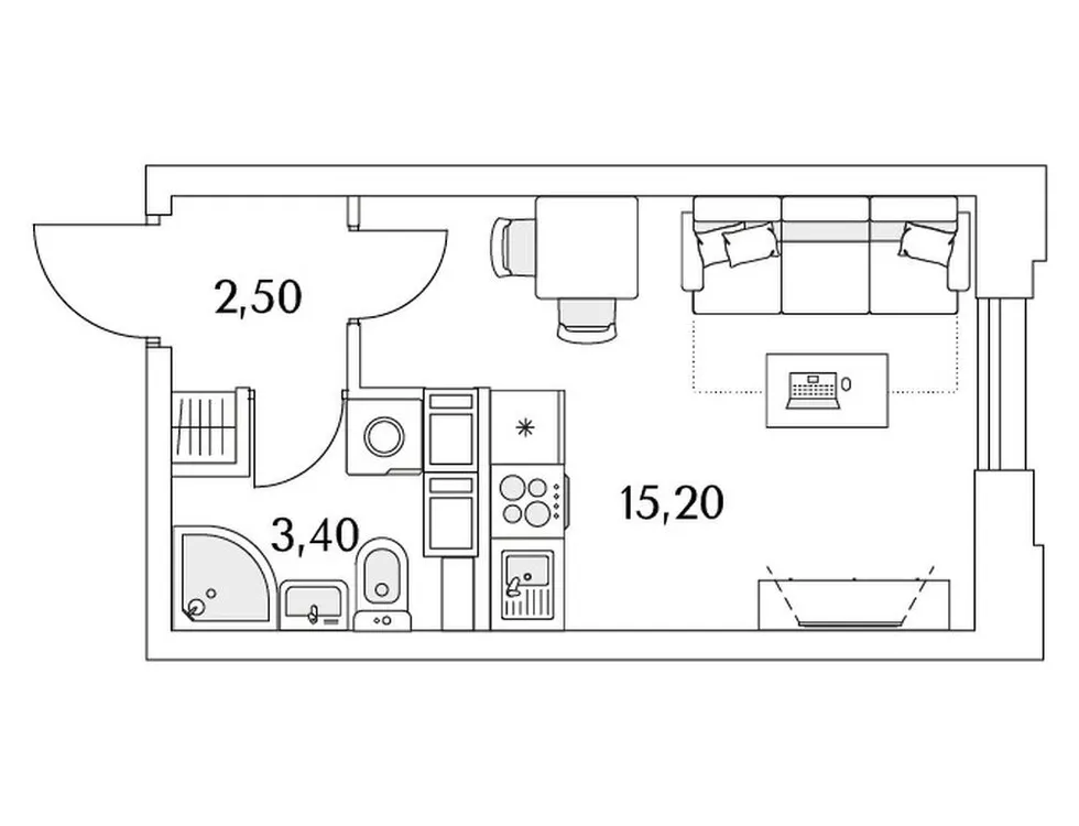 Продается студия, 21 м² - Фото 1