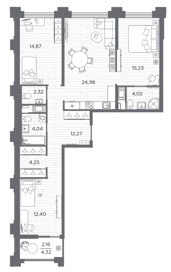 Продается 3-комнатная квартира, 96,5 м² - Фото 1