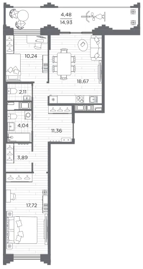 Продается 2-комнатная квартира, 72,5 м² - Фото 1