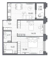 Продается 2-комнатная квартира, 62,2 м² - Фото 1