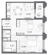 Продается 2-комнатная квартира, 61,4 м² - Фото 1