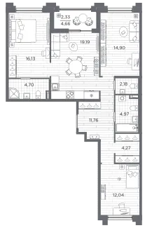 Продается 3-комнатная квартира, 92,5 м² - Фото 1