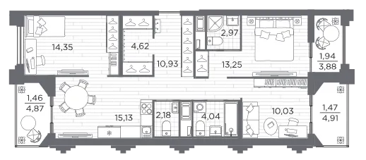 Продается 3-комнатная квартира, 82,4 м² - Фото 1