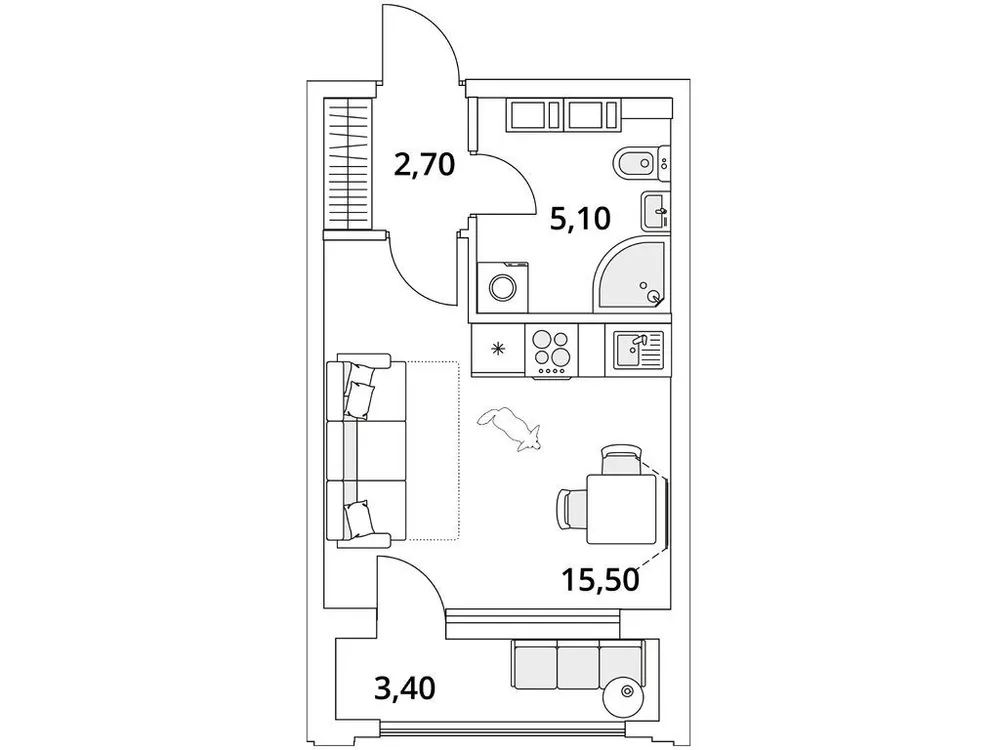 Продается студия, 25,2 м² - Фото 1