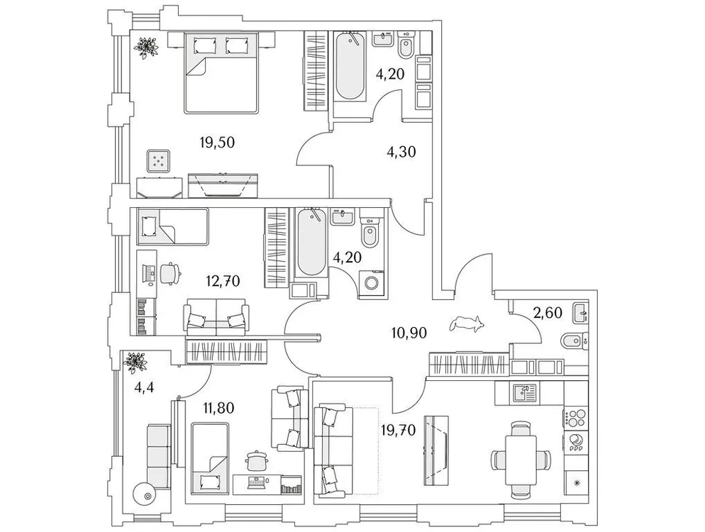 Продается 3-комнатная квартира, 92,8 м² - Фото 1