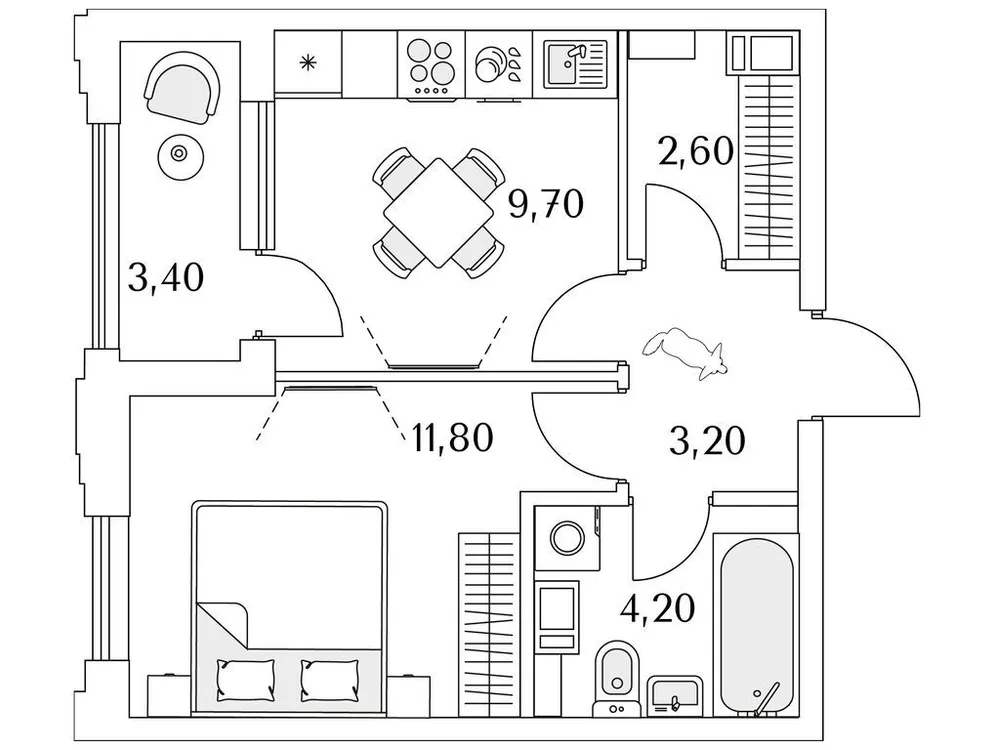 Продается 1-комнатная квартира, 33,1 м² - Фото 1
