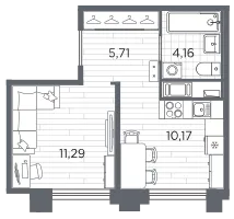 Продается 1-комнатная квартира, 31,3 м² - Фото 1