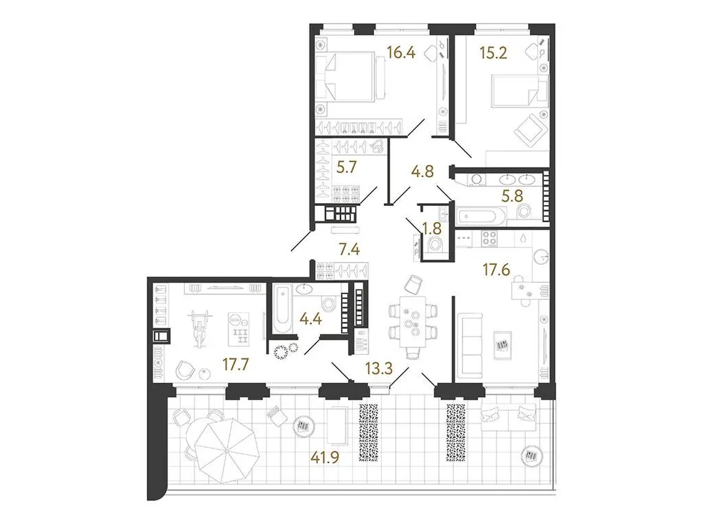 Продается 4-комнатная квартира, 110,1 м² - Фото 1