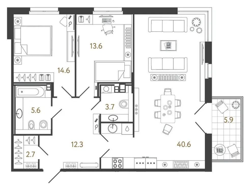 Продается 2-комнатная квартира, 93,1 м² - Фото 1