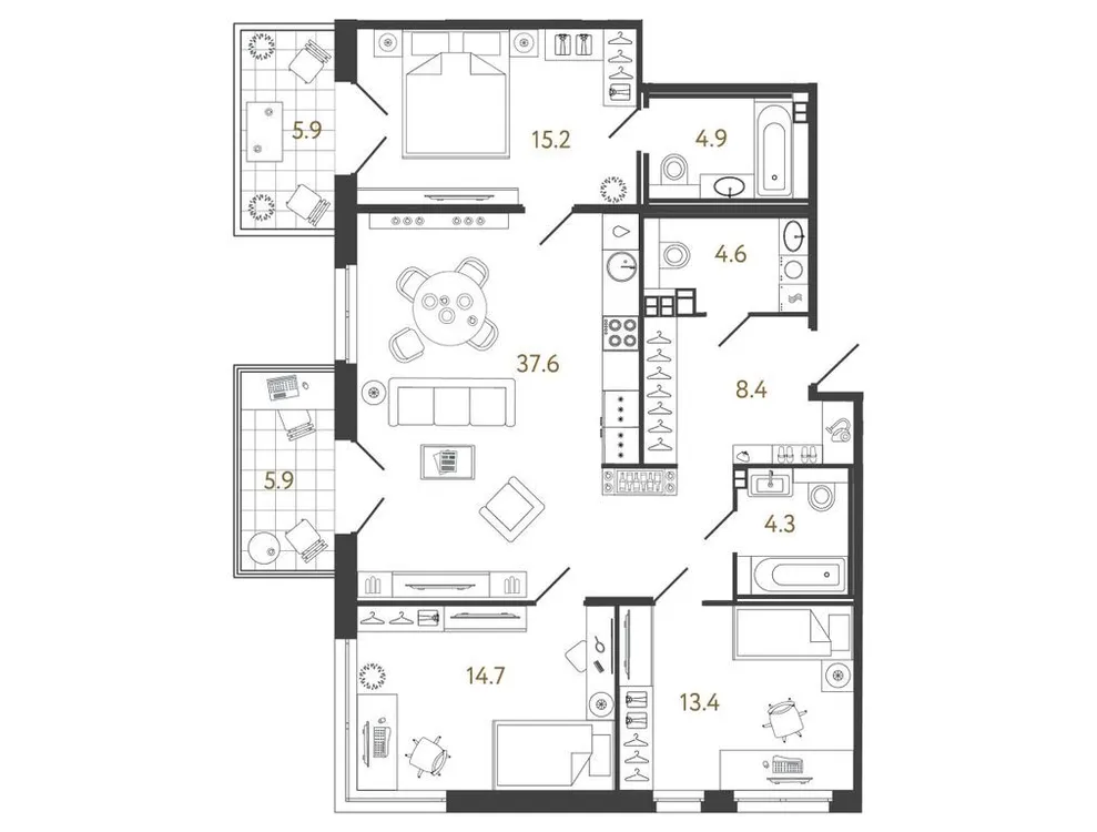 Продается 3-комнатная квартира, 103,1 м² - Фото 1