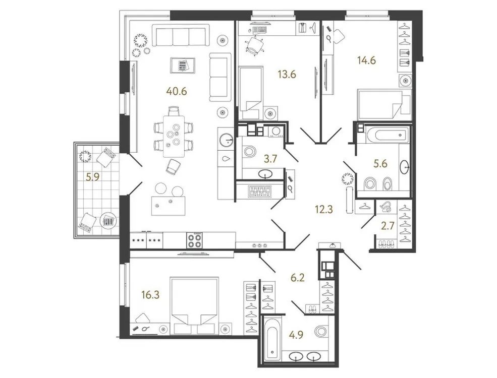 Продается 3-комнатная квартира, 120,5 м² - Фото 1