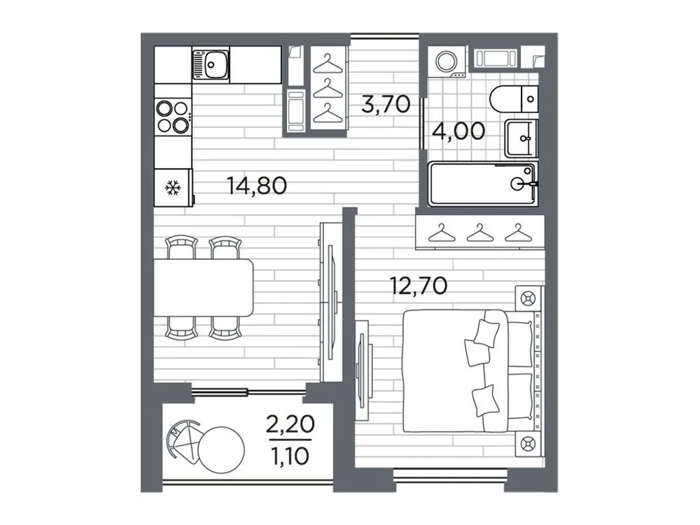Продается 1-комнатная квартира, 36,3 м² - Фото 1