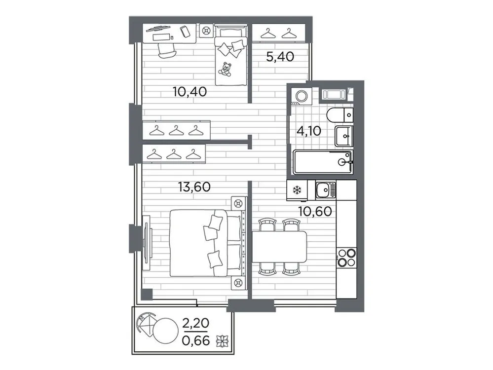 Продается 2-комнатная квартира, 44,8 м² - Фото 1