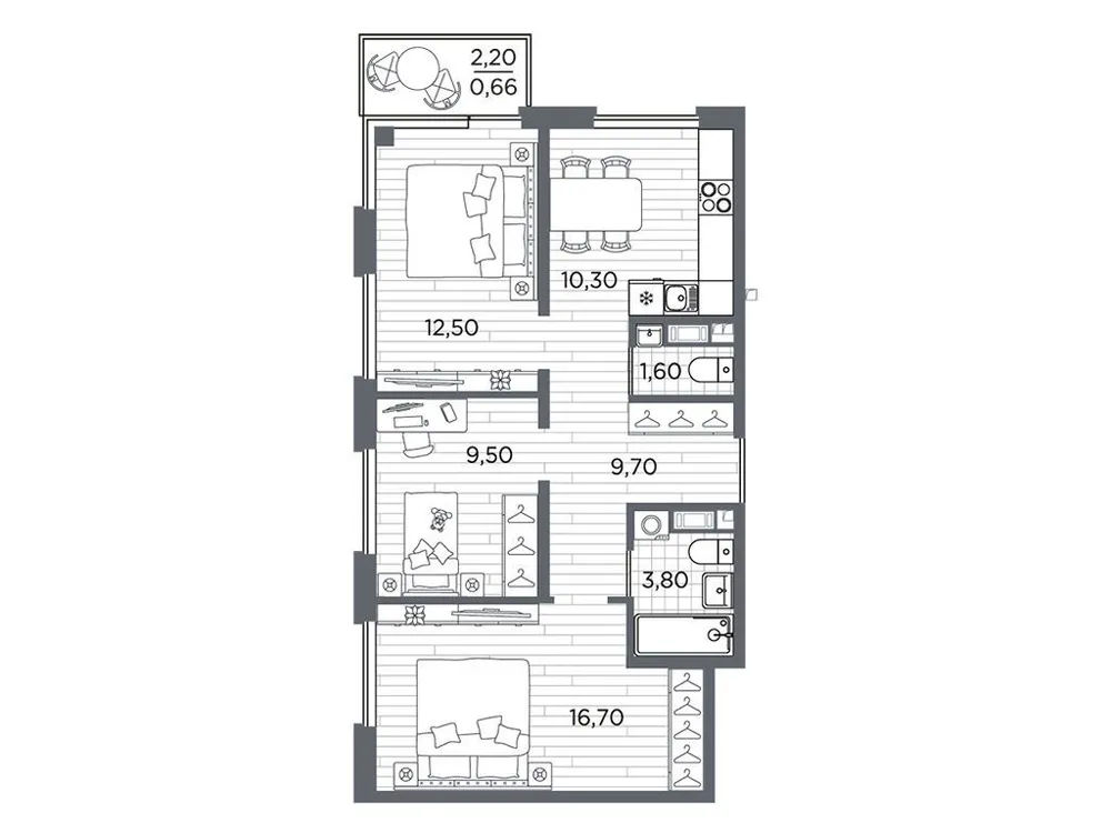Продается 3-комнатная квартира, 64,8 м² - Фото 1