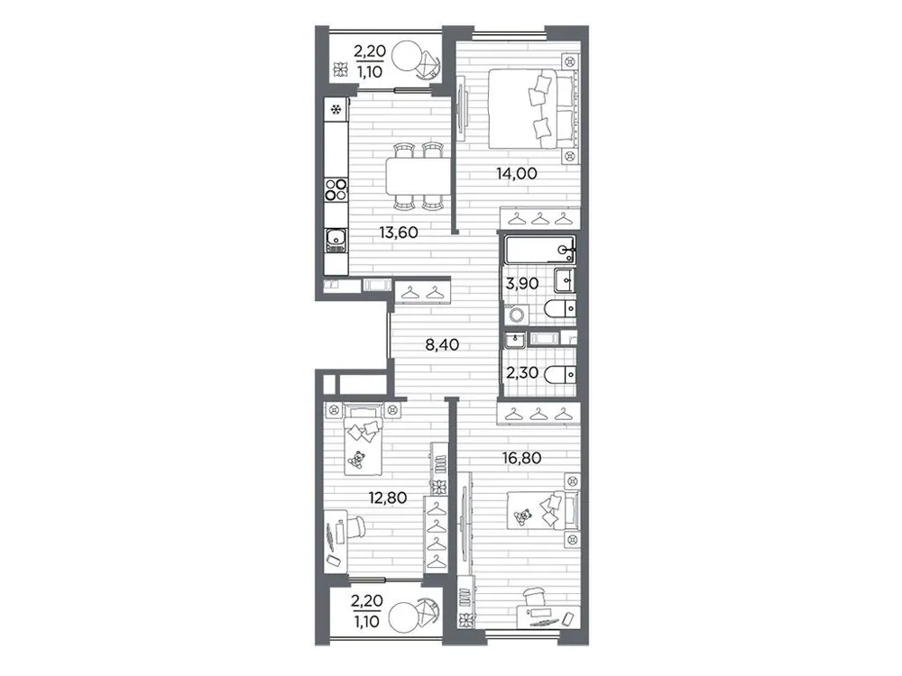 Продается 3-комнатная квартира, 74 м² - Фото 1