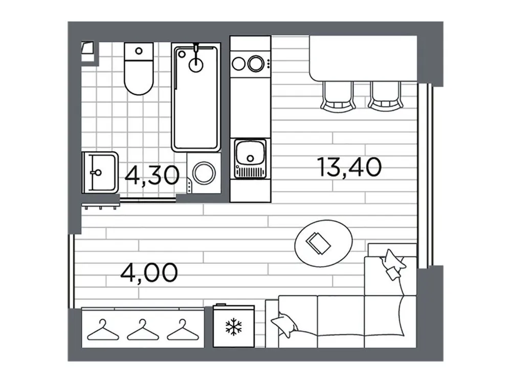 Продается студия, 21,7 м² - Фото 1