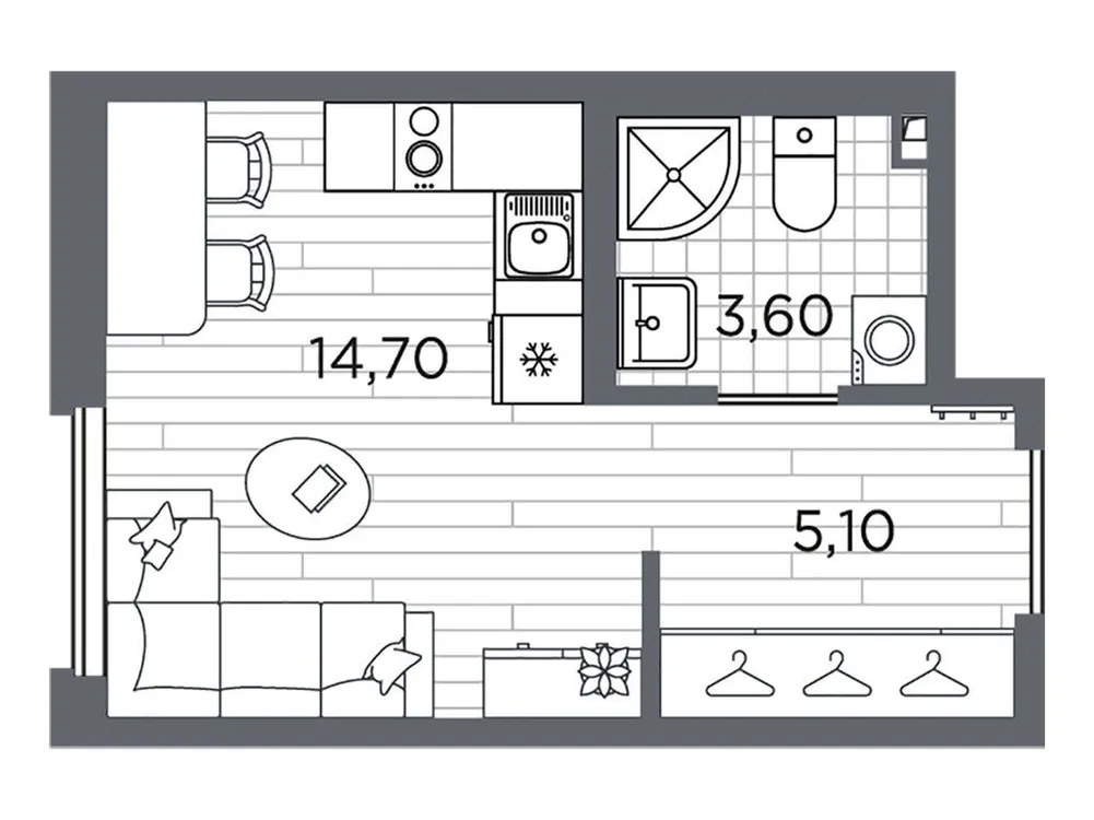 Продается студия, 23,4 м² - Фото 1