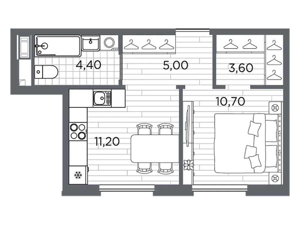 Продается 1-комнатная квартира, 34,9 м² - Фото 1