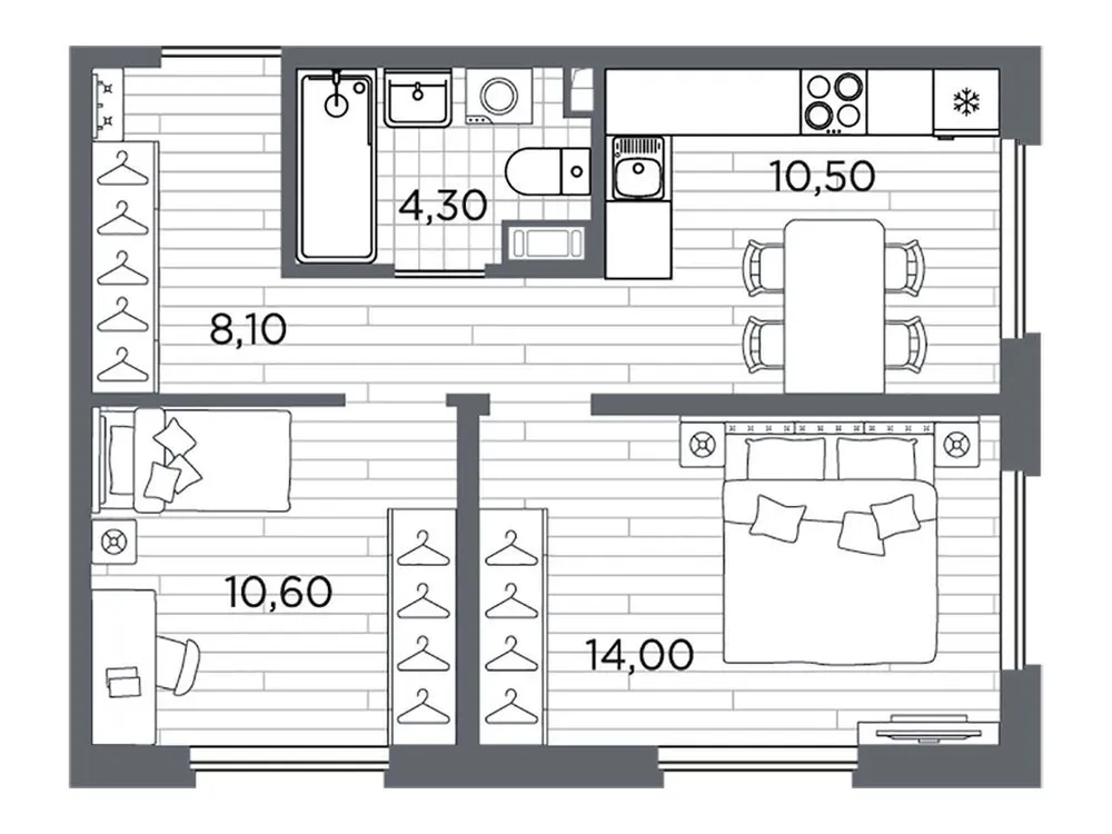 Продается 2-комнатная квартира, 47,5 м² - Фото 1