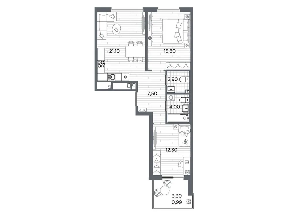 Продается 2-комнатная квартира, 64,6 м² - Фото 1
